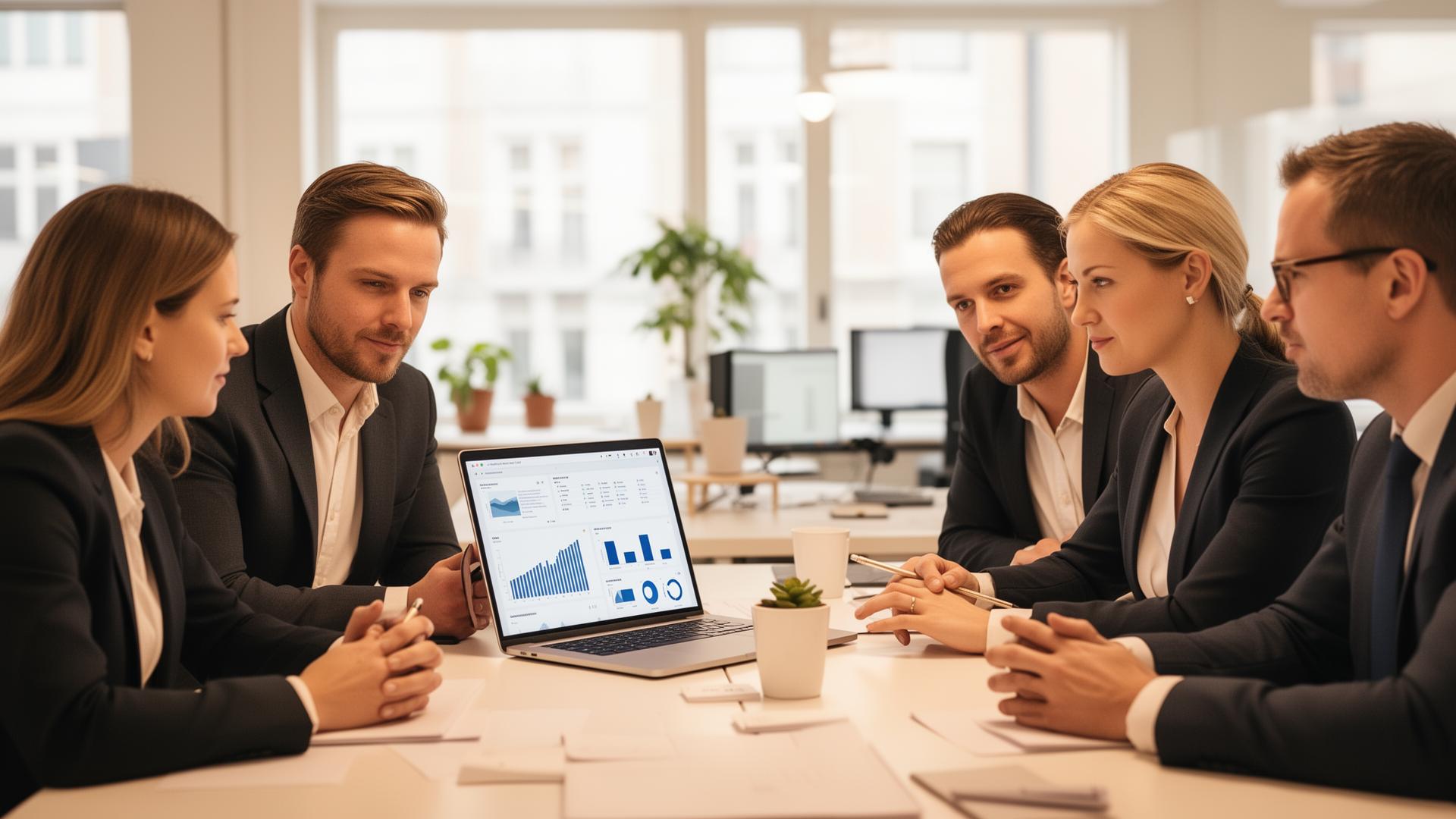 Professionellt team som arbetar med AI-lösningar för företag